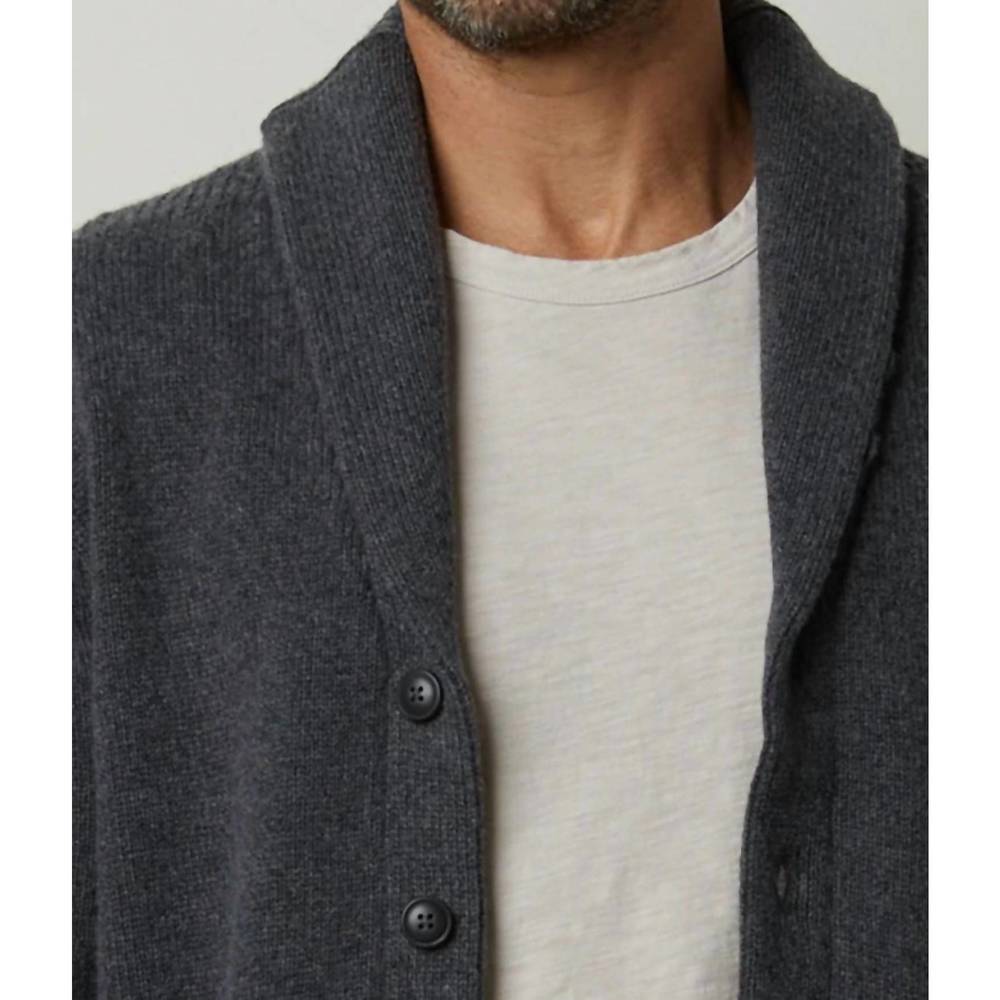 NEW VELVET BY GRAHAM & SPENCER thornton long sleeve cardigan in charcoal - Picture 3 of 3